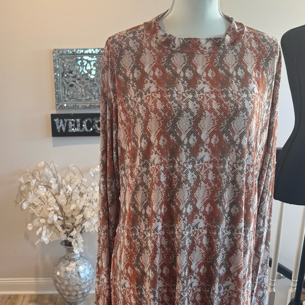 Snake Print Long Sleeve bodycon dress